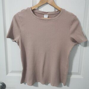 Taupe Ribbed T-shirt